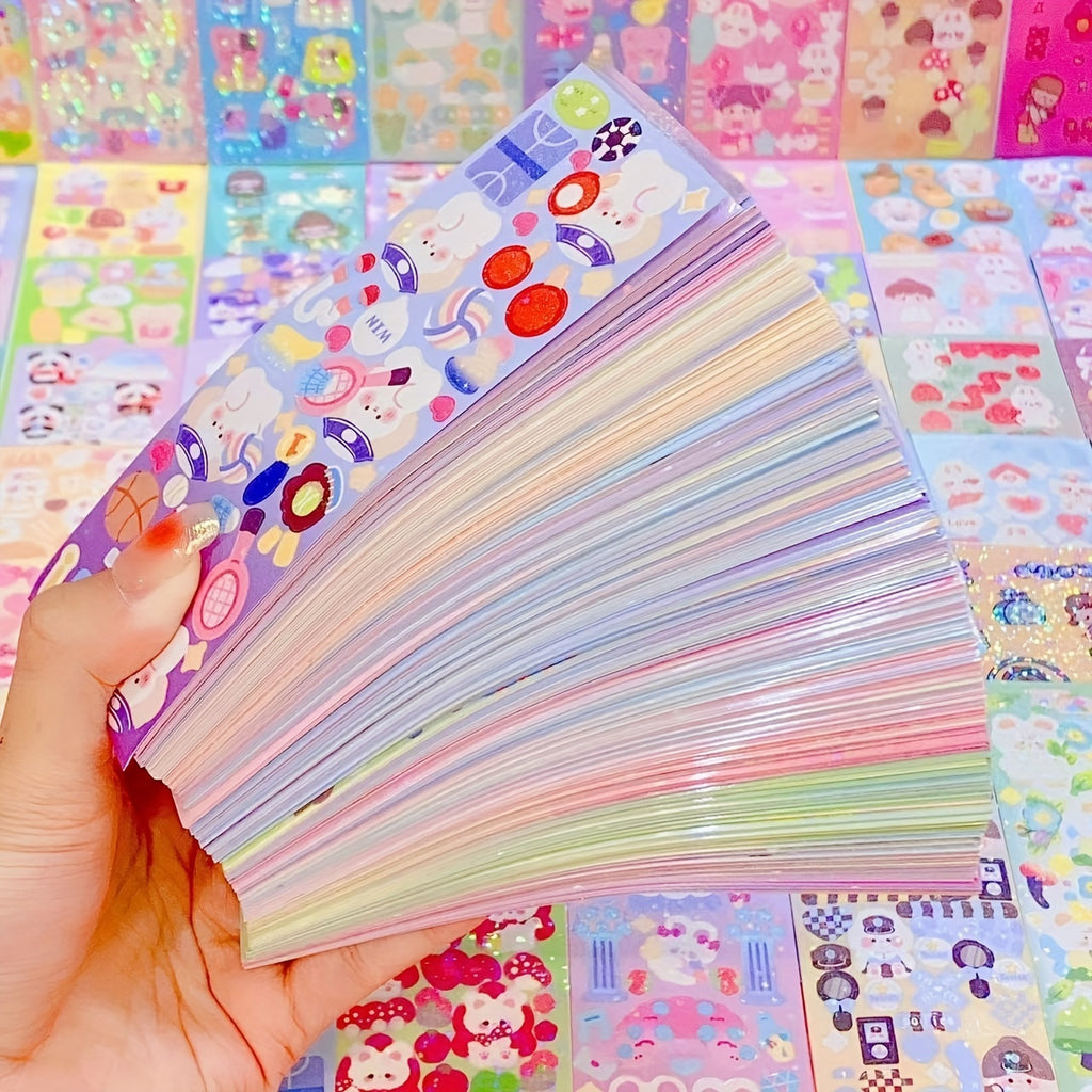 Cute Cartoon Glitter Stickers (50 Stickers) (photo 2)