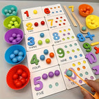 Wooden Bead Counting and Clip Game with Colour Cards (photo 2)