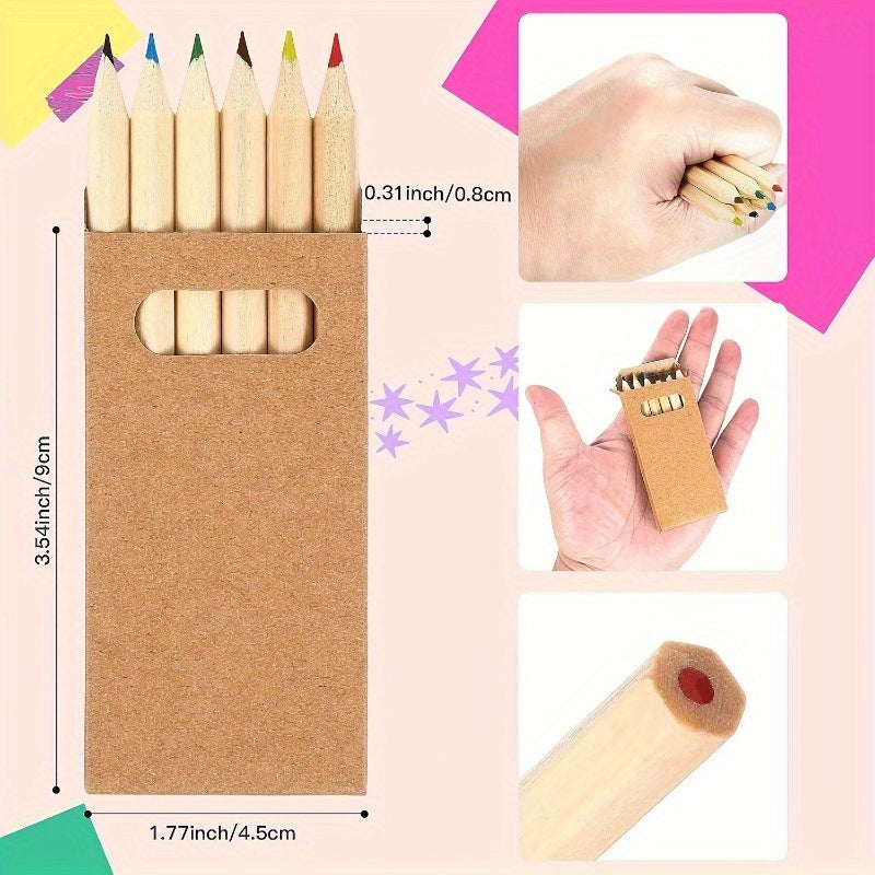 Mini Coloured Pencils, 10 Boxes of 6 (60 Pencils) (photo 2)