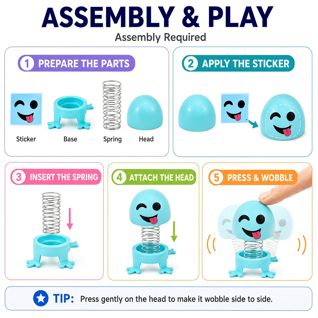 Mini Spring Jumping Toys with Funny Faces (18 Pieces) (photo 2)