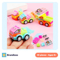 Mini building-block puzzle car kits in mixed colours