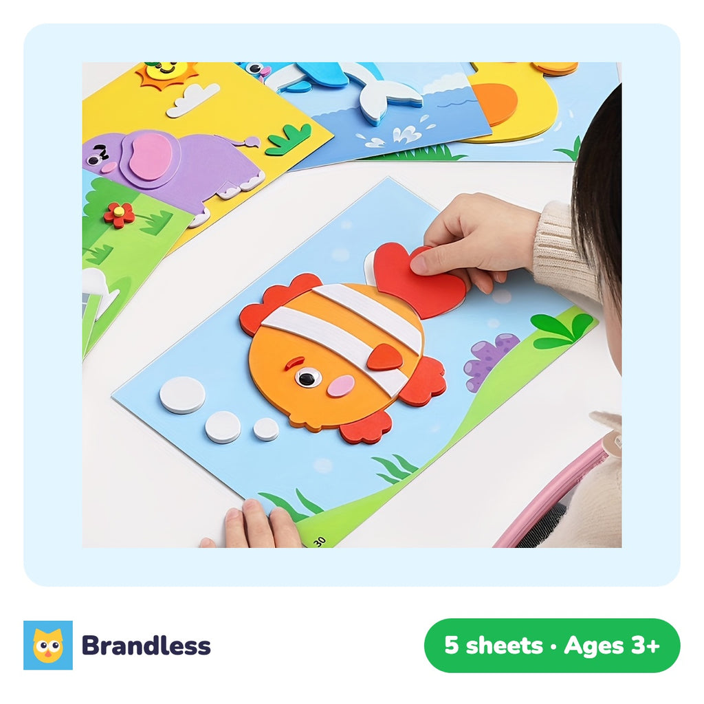 3D EVA foam animal sticker craft sheets for children