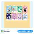 Ten bear-shaped mini lined notebooks for children