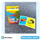 Fruit-themed memory card game in a box