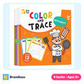 Five doodle colouring books with everyday daily life scenes