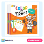 Five doodle colouring books with everyday daily life scenes