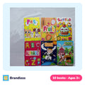 Set of 10 colourful colouring and doodle activity books for children