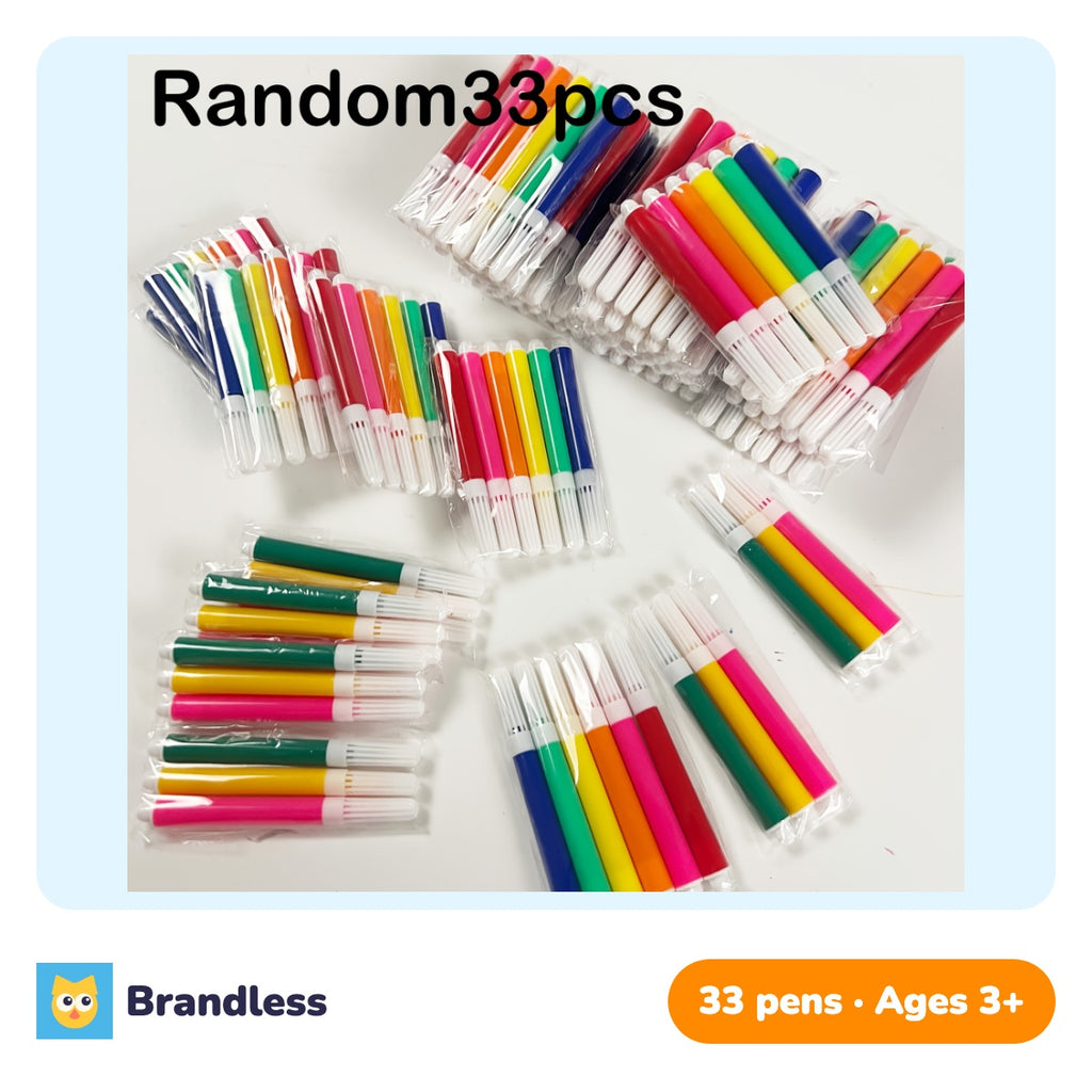 Thirty-three mini pocket watercolour pens in assorted colours