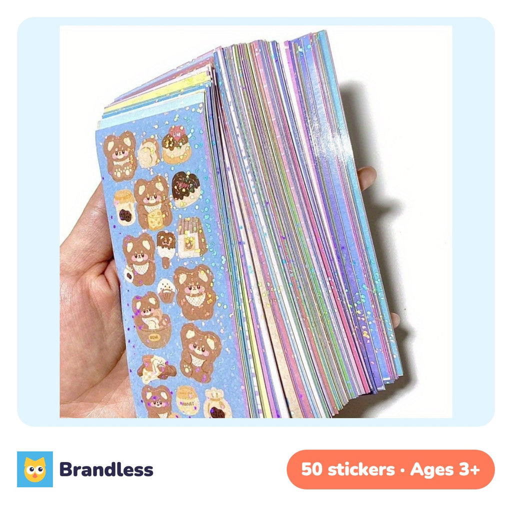 Cute cartoon glitter stickers in assorted designs