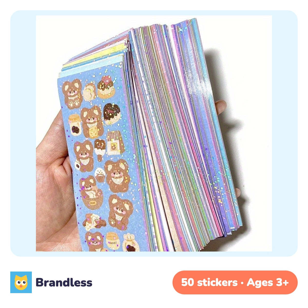Cute cartoon glitter stickers in assorted designs