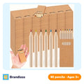Ten small boxes of six pre-sharpened mini wooden coloured pencils