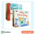 Five wire-o bound English picture books with audio QR code, 14 by 14 cm