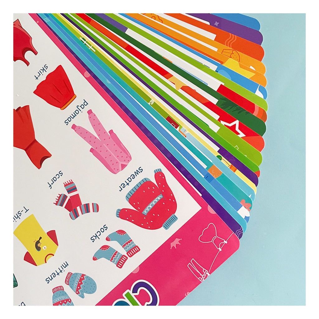 Clothes poster in a fan of colourful learning posters