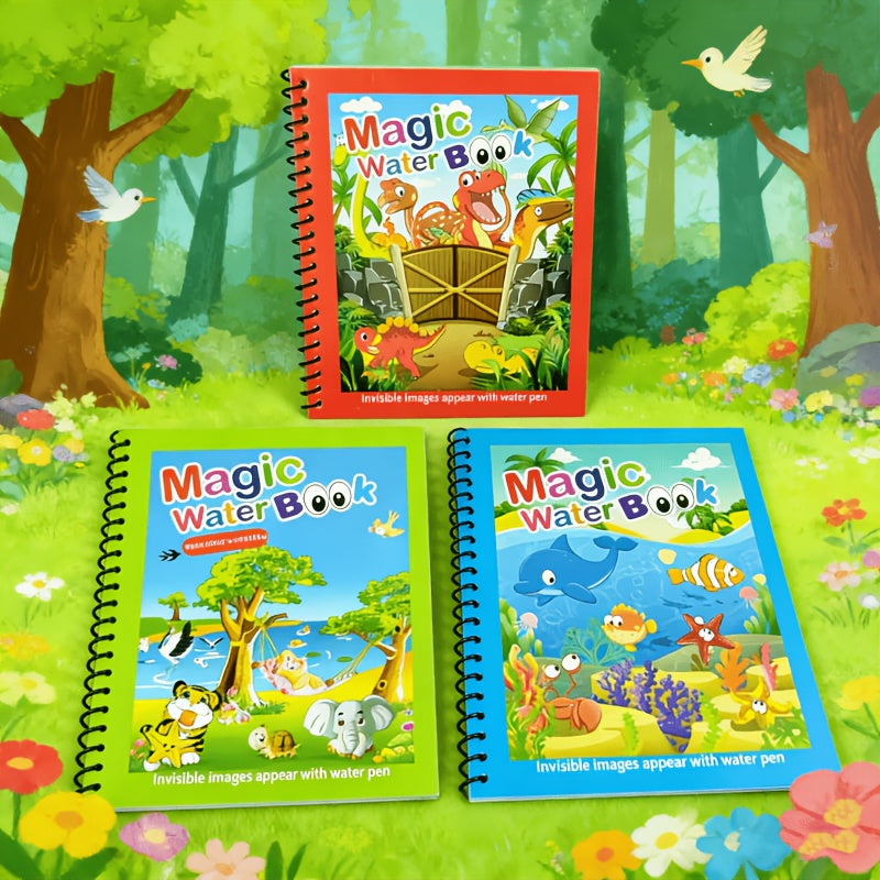 Reusable Magic Water Colouring Books with Pens (3 Books) (photo 2)